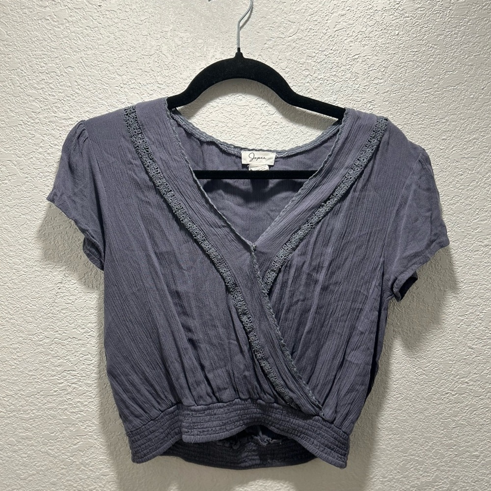 🎁Gray Wrap Top